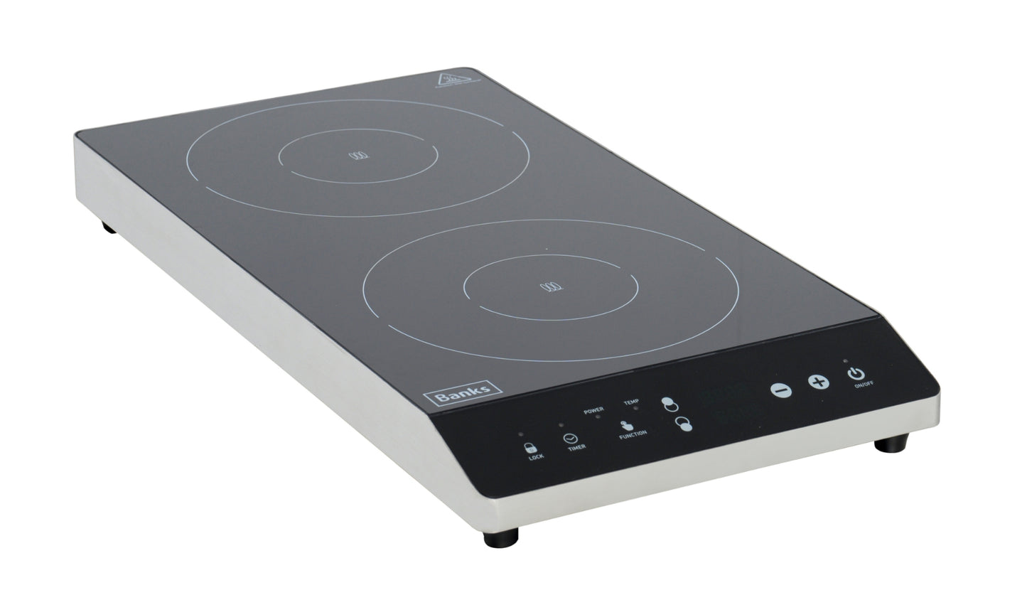 BANKS D40TT DOUBLE HOB COUNTER TOP INDUCTION COOKER 299-581*64MM UK3 PIN PLUG
