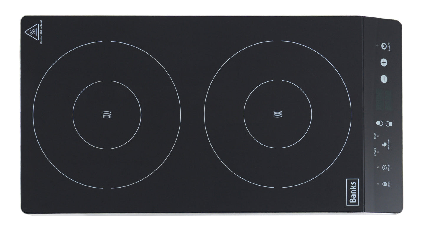 BANKS D40TT DOUBLE HOB COUNTER TOP INDUCTION COOKER 299-581*64MM UK3 PIN PLUG