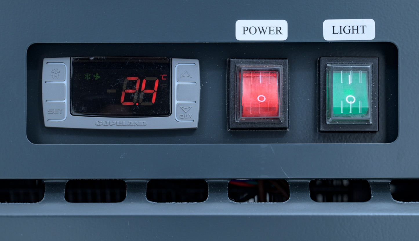 UNIFROST HVF22B DOUBLE GLASS DOOR DISPLAY FREEZER 5 SHELVES 1250*720*2045 GRAPHITE BLUE