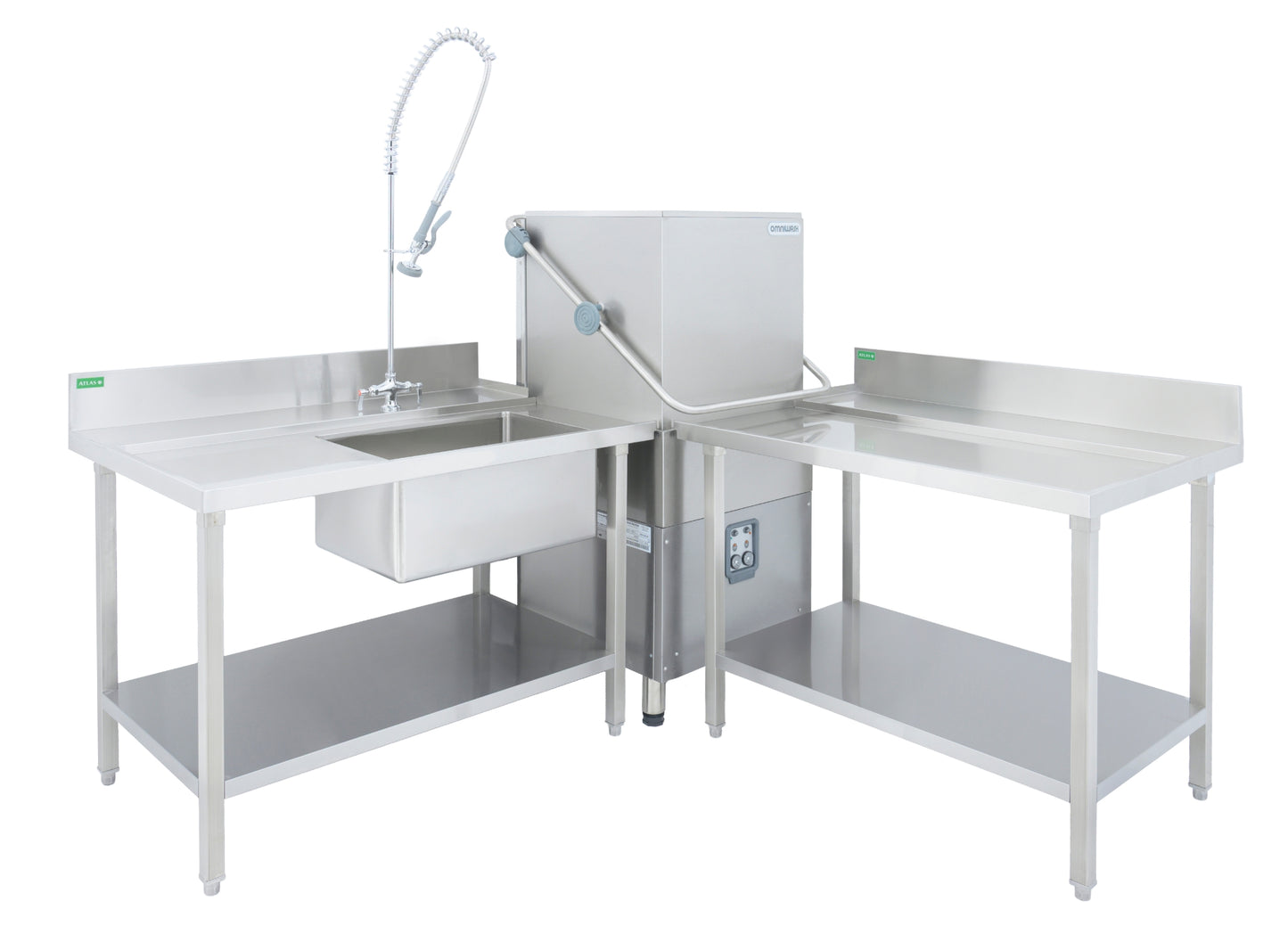 ATLAS DESL1200 DISHWASHER ENTRY SINK L-R 1200*860*900+150 BOWL 600*400*300