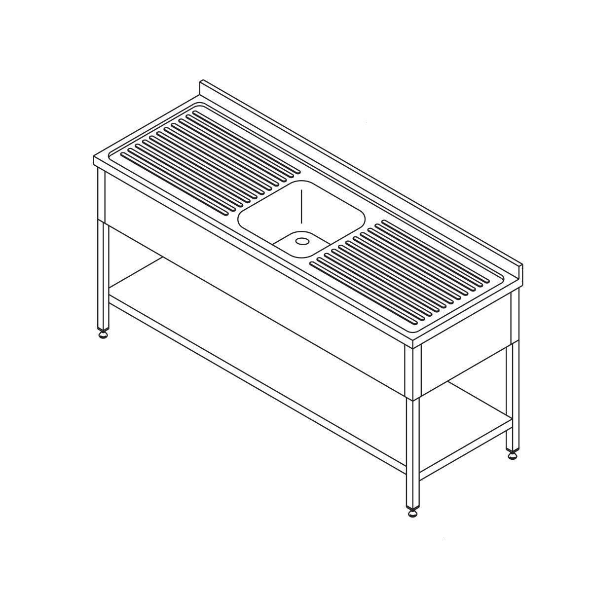 dishwasher-table---160-x-60cm---with-sink-and-backsplash---incl-storage-shelf