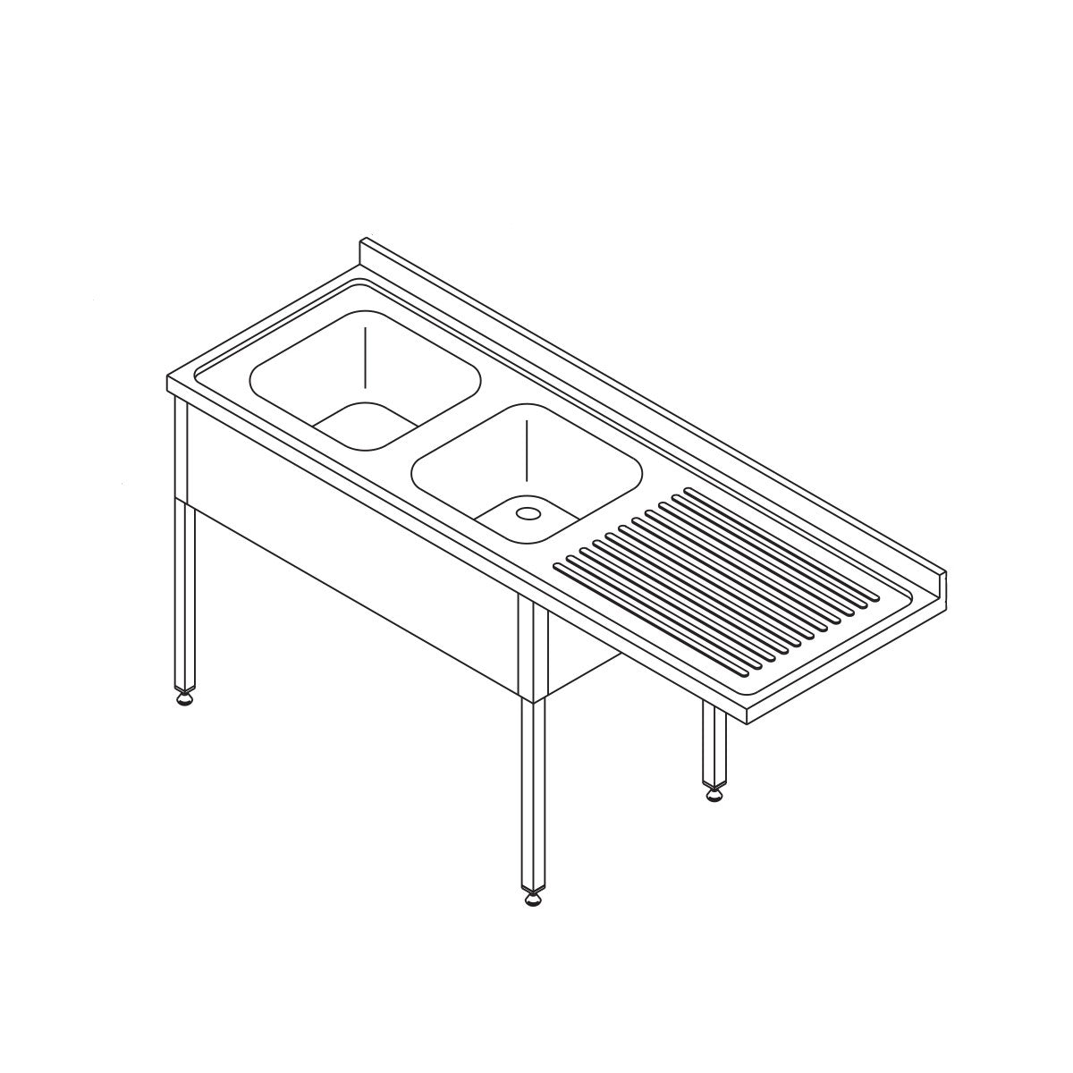 dishwasher-table---200-x-70cm---left---with-2-sinks-and-backsplash---incl-storage-shelf