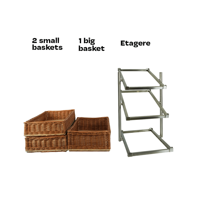 Bread Baskets Etagere 3 High Narrow Model Incl. Baskets