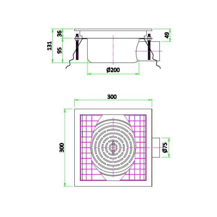 300 FLOOR GRID 300 SKU 7075.0100