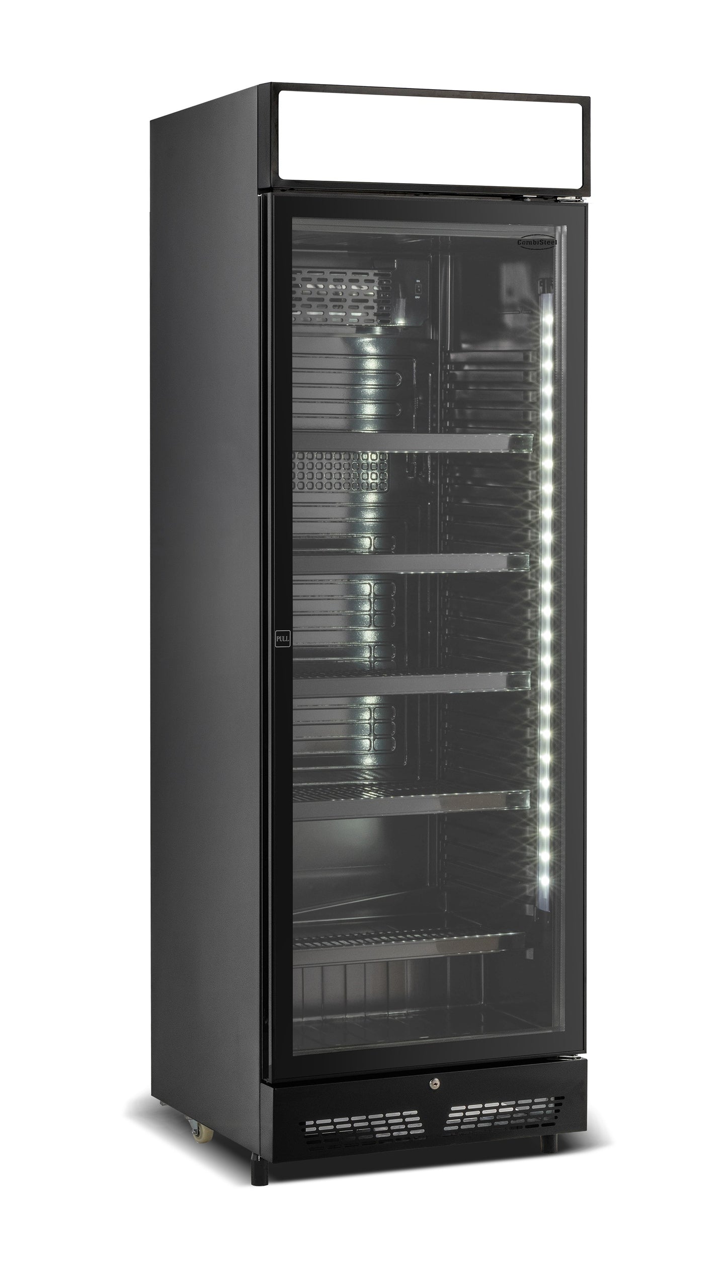 refrigerator-1-glass-door-black-with-light-box-sve-450-blc