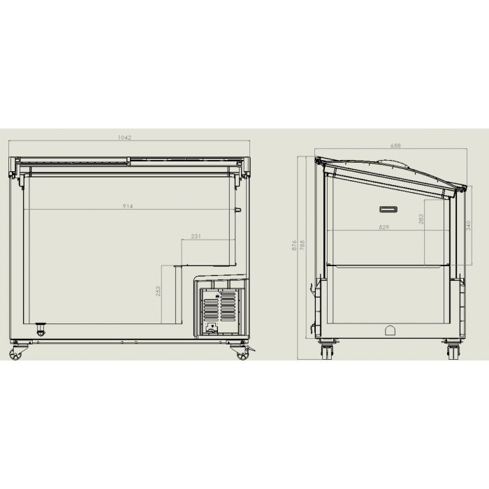 CHEST FREEZER GLASS COVER 297 L SKU 7151.1005