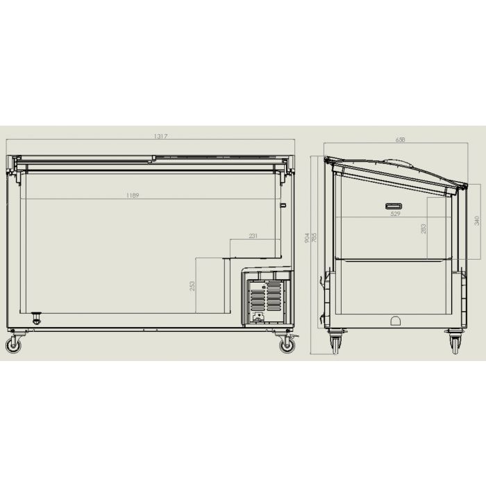 CHEST FREEZER GLASS COVER 397 L SKU 7151.1010