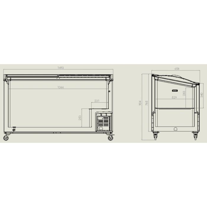CHEST FREEZER GLASS COVER 461 L SKU 7151.1015