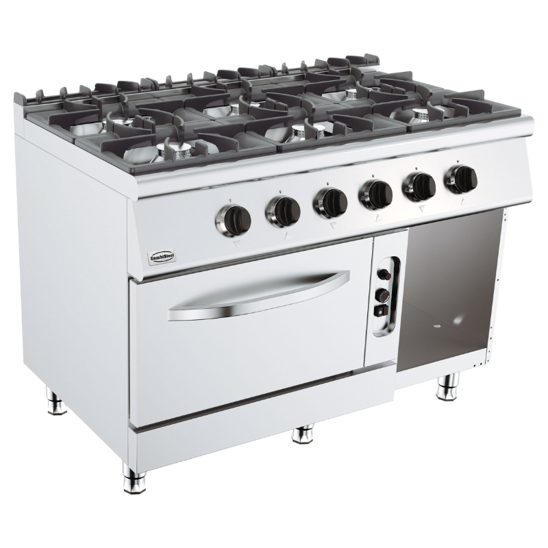 BASE 700 GAS STOVE 6 BU. WITH GAS OVEN SKU 7178.0420 All Stop Trading