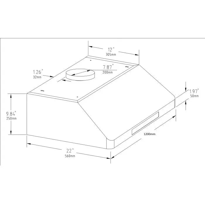 Combisteel Mounted Hood 1200 - SKU 7227.0010 All Stop Trading