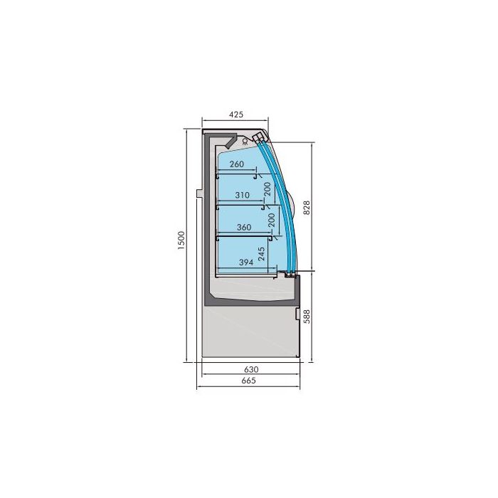 COLD DISPLAY NOAH WITH SLIDING DOORS 1.3 SKU 7350.0020 All Stop Trading
