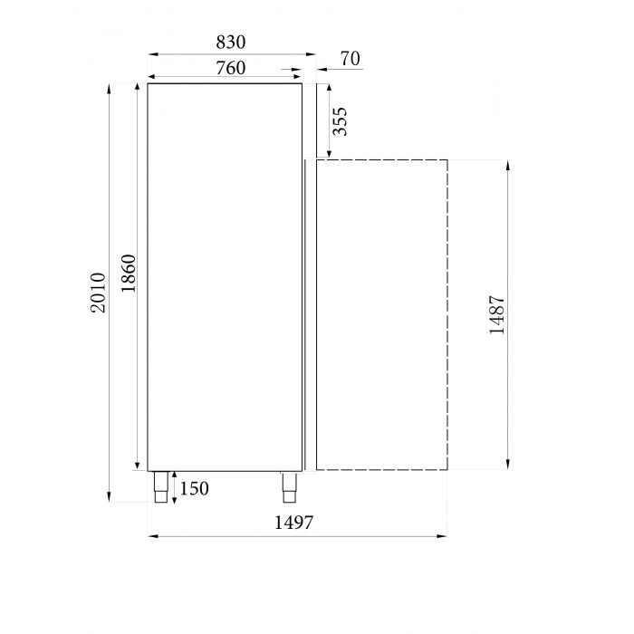 REFRIGERATOR SS 2 GLASS DOORS SKU 7450.0154