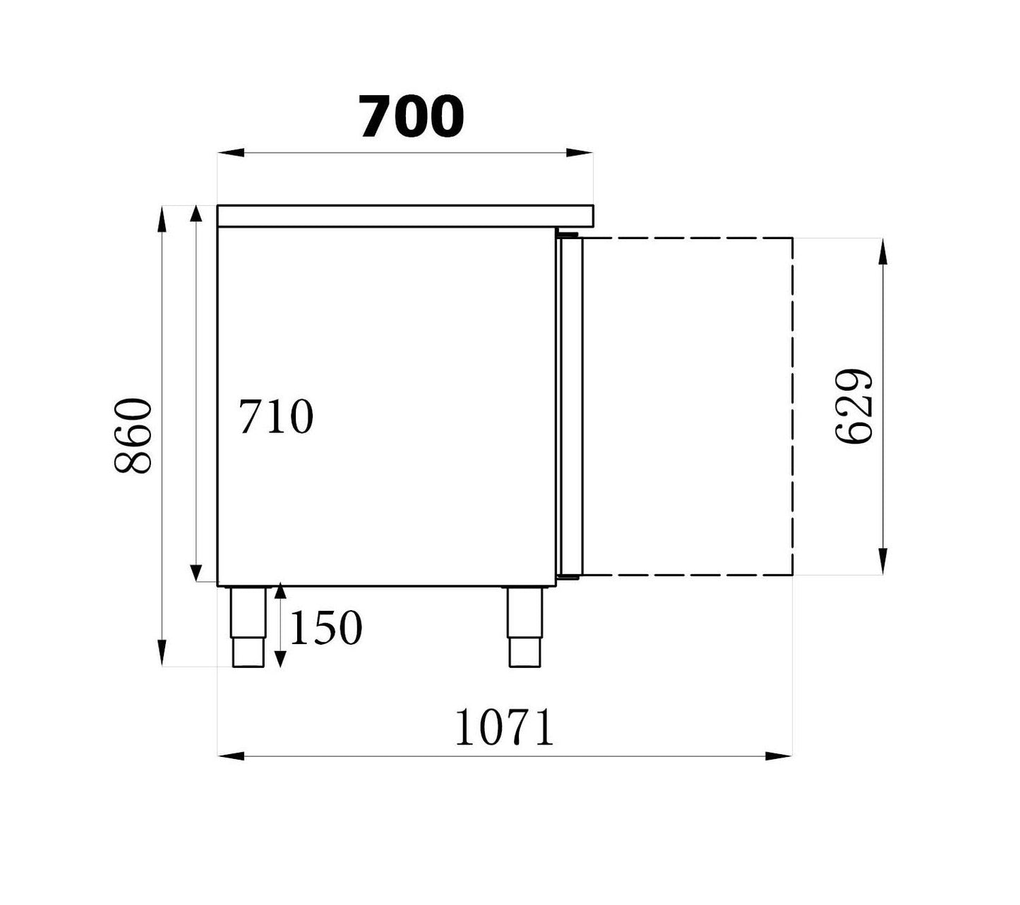 700 REFRIGERATED COUNTER SINK 2 DOORS SKU 7450.0210 All Stop Trading
