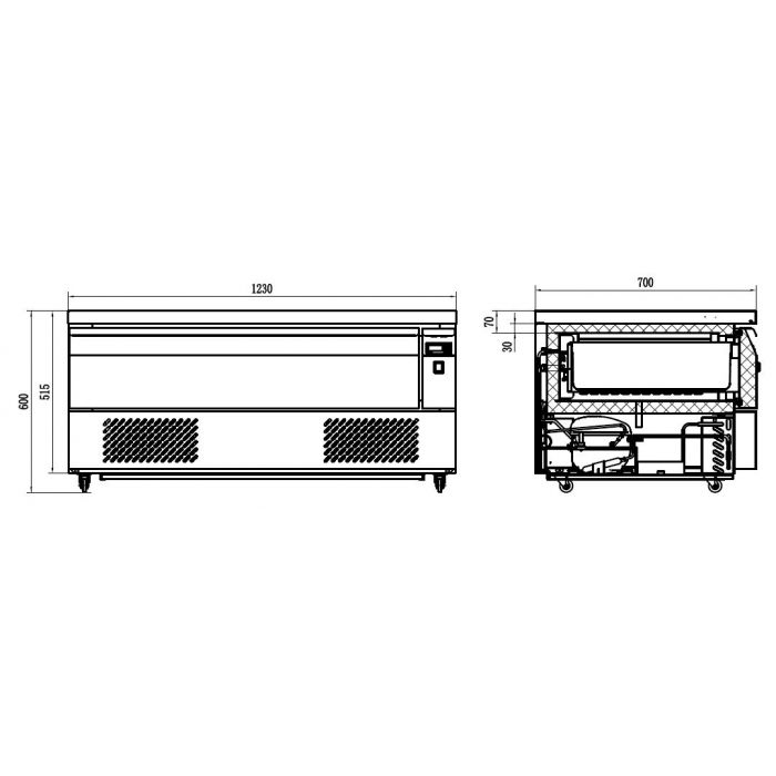 REFRIGERATED/FREEZER COUNTER 1 DRAWER 3X 1/1 GN SKU 7450.0235