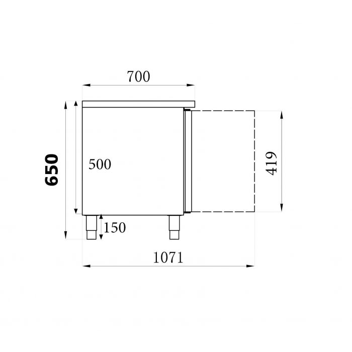 REFRIGERATED COUNTER HEIGHT 650 3 DOORS SKU 7450.0760