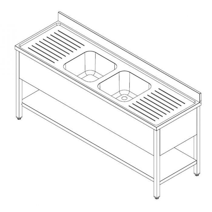 700 SINK UNIT SHELF FLAT PACKED 2 MIDDLE 2000 SKU 7452.0455 All Stop Trading