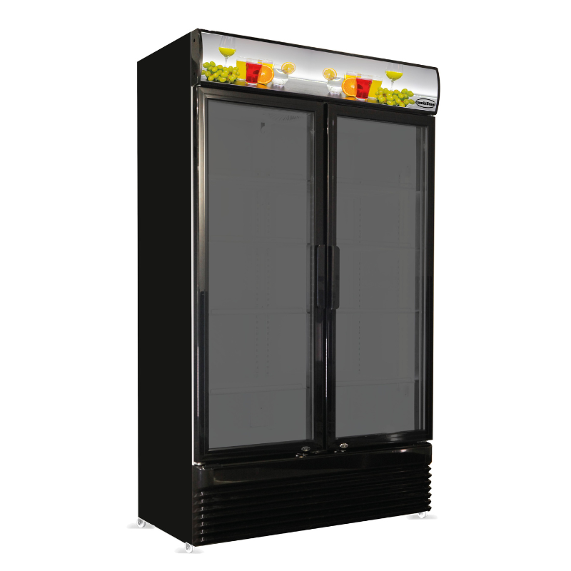 REFRIGERATOR 2 GLASS DOORS BEZ-780 GD BLACK SKU 7455.1394 All Stop Trading