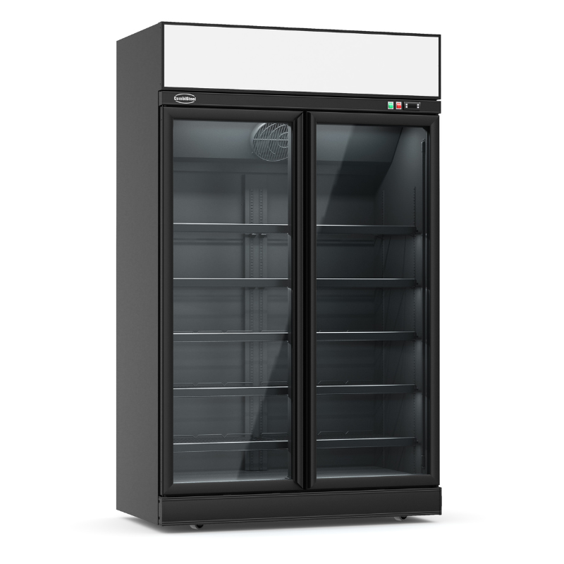 REFRIGERATOR 2 GLASS DOORS BLACK INS-1000R BL SKU 7455.2405 All Stop Trading