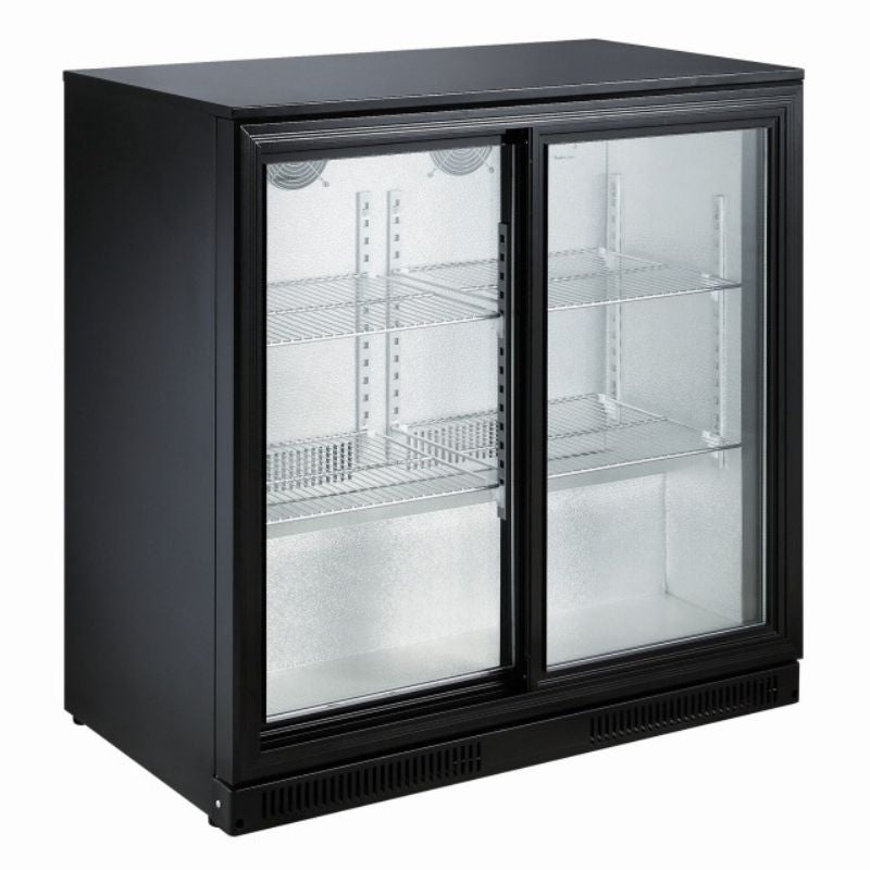 BACKBAR COOLER BLACK 2 SLIDING DOORS SKU: 7455.1315 All Stop Trading