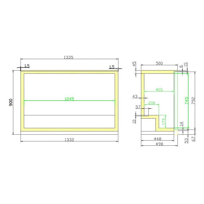 BACKBAR COOLER BLACK 3 SLIDING DOORS SKU 7455.1320