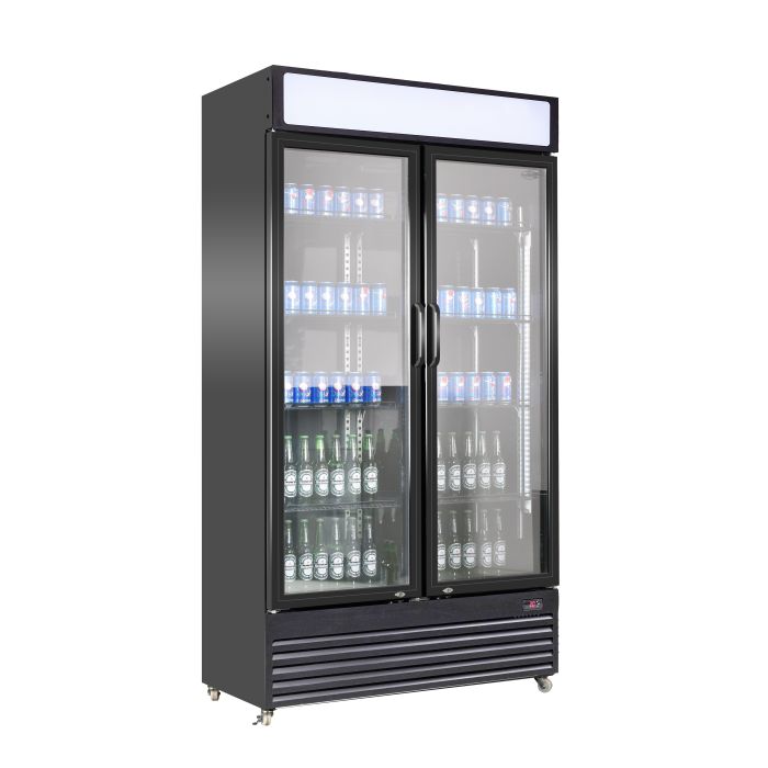 Refrigerator 2 Glass Doors Bez-780 Gd Black