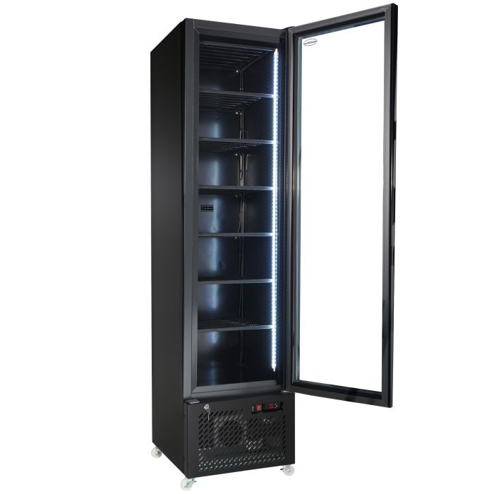 FREEZER 1 GLASS DOOR BLACK NAP-250F