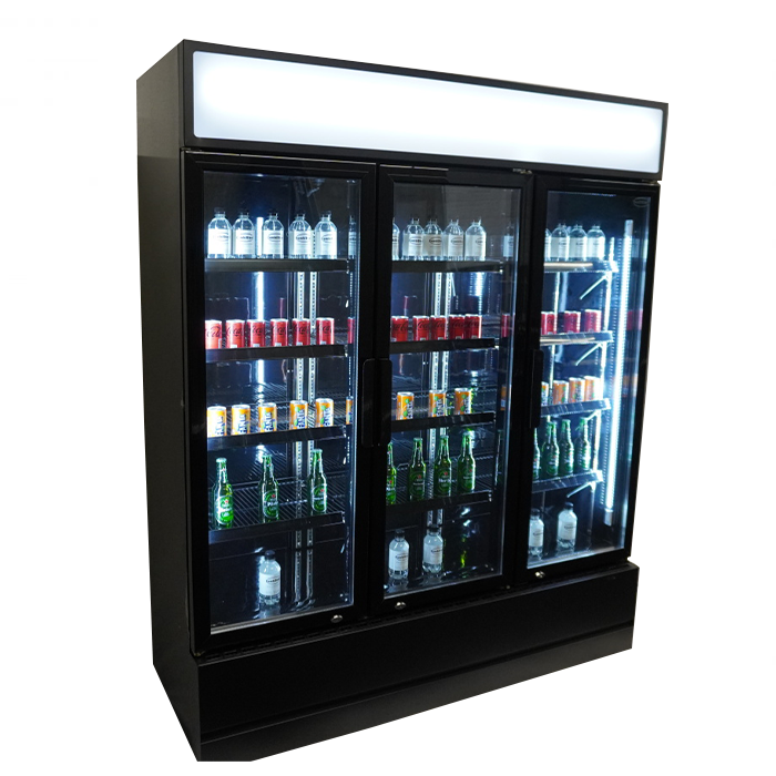 refrigerator-3-glass-doors-black-fcu-1200-bl