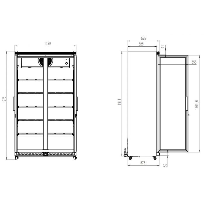 REFRIGERATOR 2 GLASS DOORS AVL-785R SKU 7455.3300