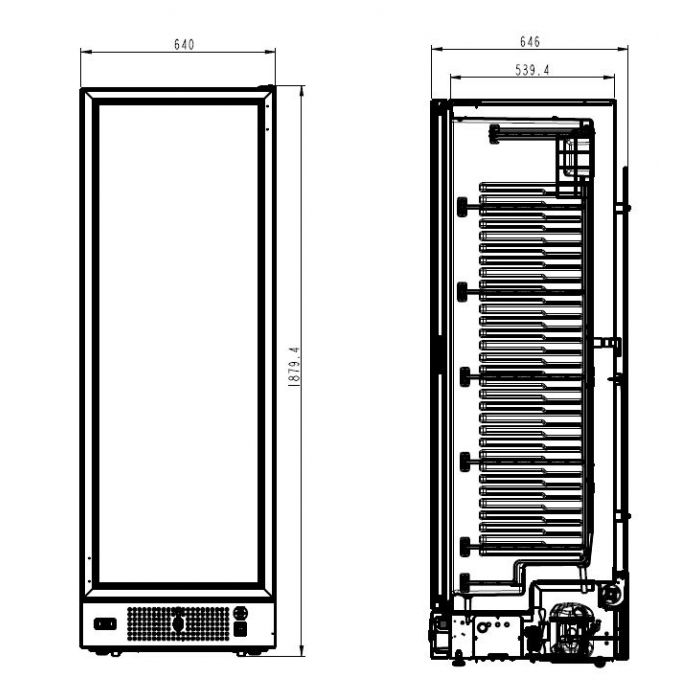 FREEZER 1 GLASS DOOR 382L - SKU 7464.0062 All Stop Trading