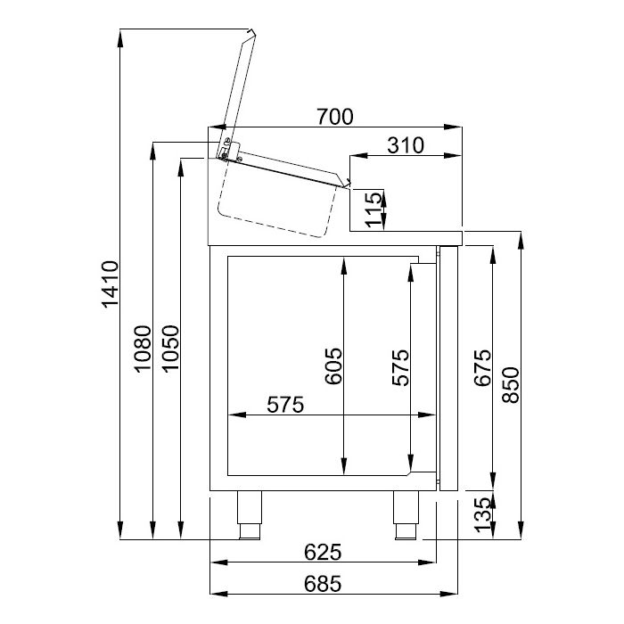 SALADETTE 2 DOORS 7x 1/3GN CONTAINER SKU 7489.5140