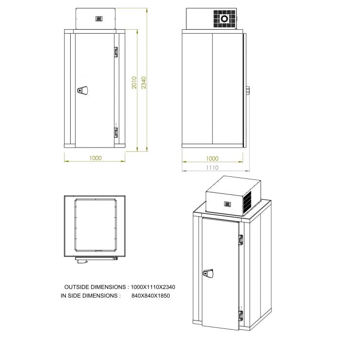 MINI FREEZER ROOM INCL. NEGATIVE UNIT - SKU 7489.0305 All Stop Trading