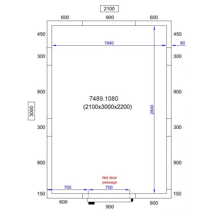 COLD AND FREEZER ROOM 2100X3000X2200 - SKU 7489.1080 All Stop Trading