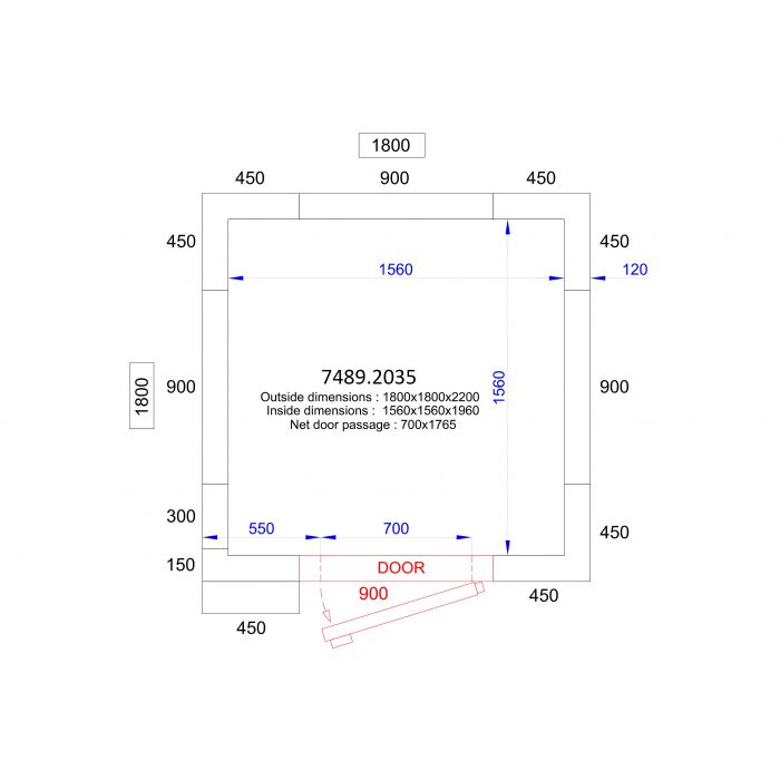 COLD AND FREEZER ROOM 1800x1800x2200 - 120 MM - SKU 7489.2035 All Stop Trading