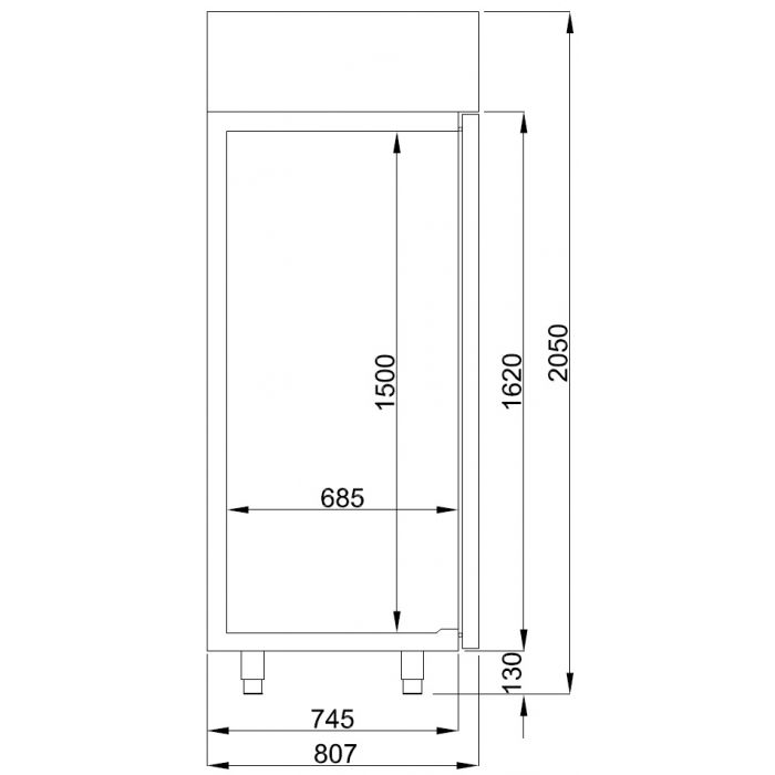 FREEZER SS GLASS DOOR MONO BLOCK 1400 LTR SKU 7489.5035