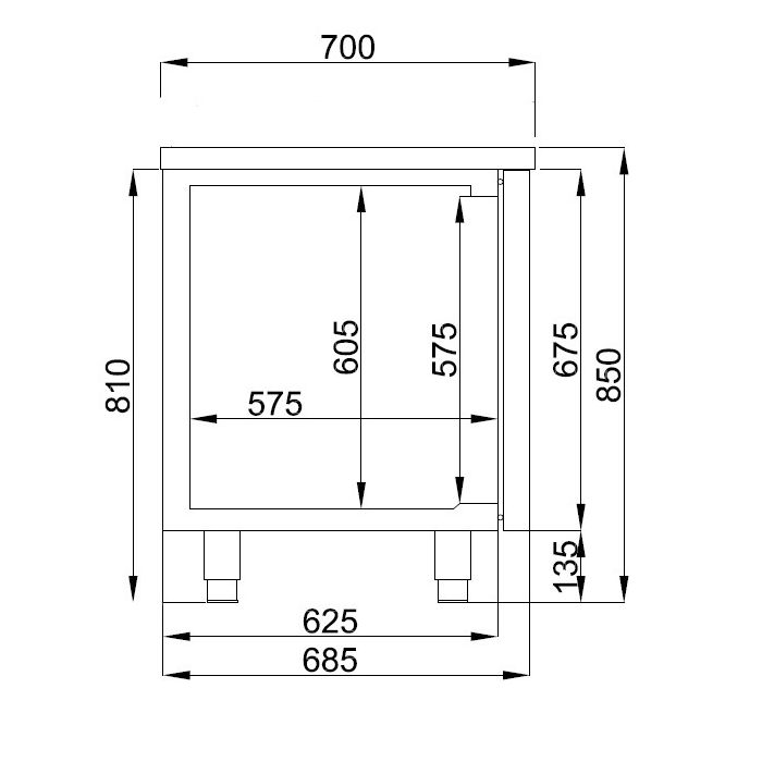 700 REFRIGERATED COUNTER 2 DOORS SKU 7489.5160 All Stop Trading