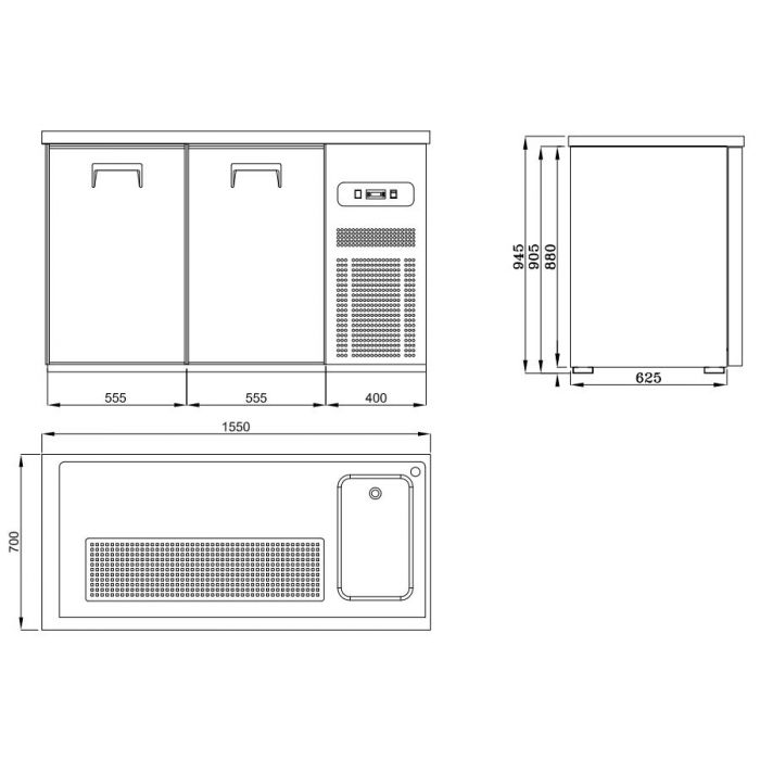 BEER COUNTER 2 DOORS 1R SKU 7489.5310 All Stop Trading