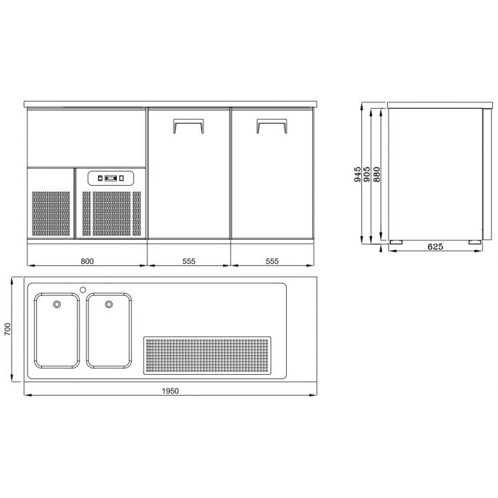 BEER COUNTER 2 DOORS 2L SKU 7489.5325 All Stop Trading