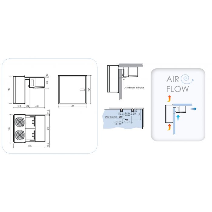 POSITIVE WALL-MOUNTED STRADDLE-TYPE UNIT 19,3-28,1 M3 - SKU 7492.0017 All Stop Trading
