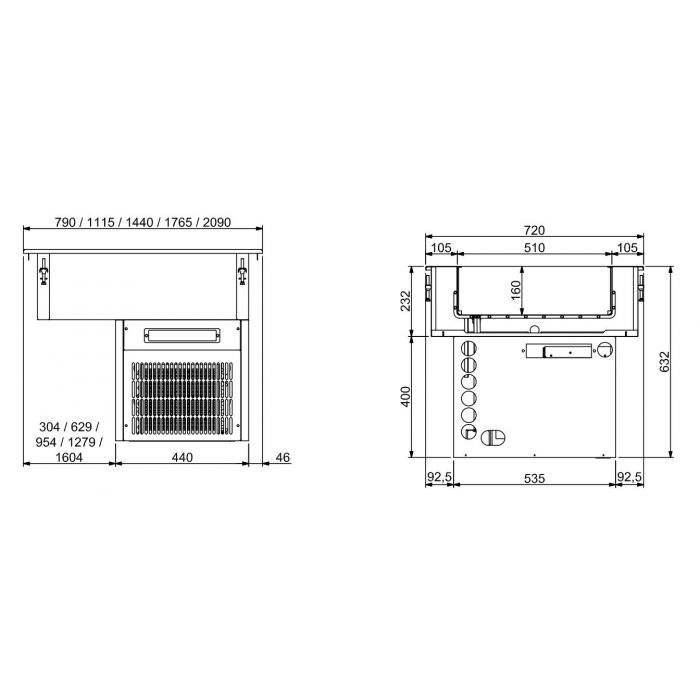 DROP-IN REFRIGERATED UNIT 4/1 - 160MM SKU 7495.0060