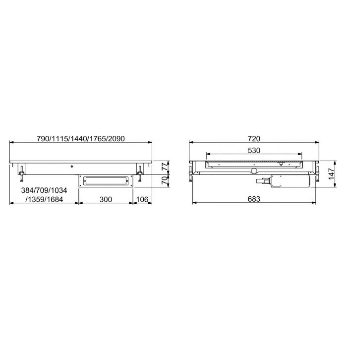 DROP-IN HEATED CERAMIC TOP 2/1 - BLACK SKU 7495.0225