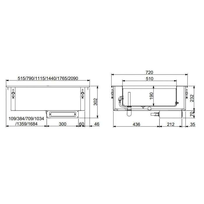 DROP-IN BAIN-MARIE UNIT 5/1 - AUTOMATIC WATER FILLING SKU 7495.0300