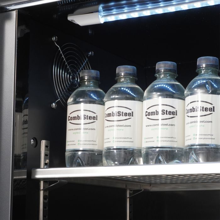 BACKBAR COOLER 2 GLASS DOORS BLACK