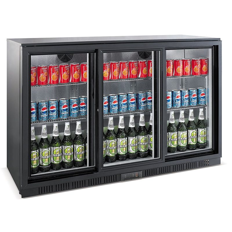 BACKBAR COOLER BLACK 3 SLIDING DOORS SKU: 7527.0050