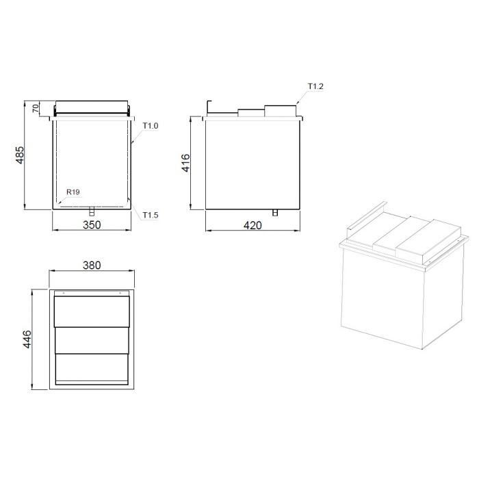 Combisteel SS Drop-In Ice Bin - SKU 7538.0005 All Stop Trading