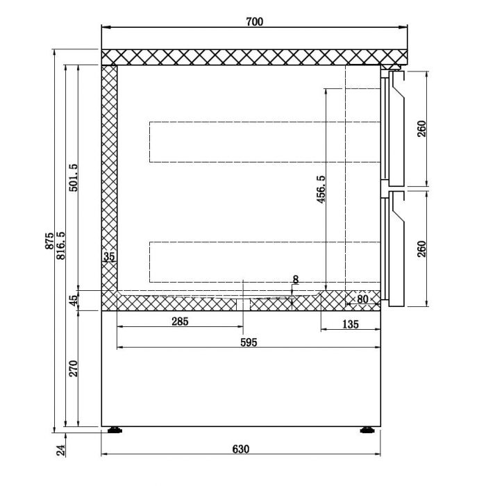 REFRIGERATED COUNTER 6 DRAWERS SKU 7950.0113 All Stop Trading