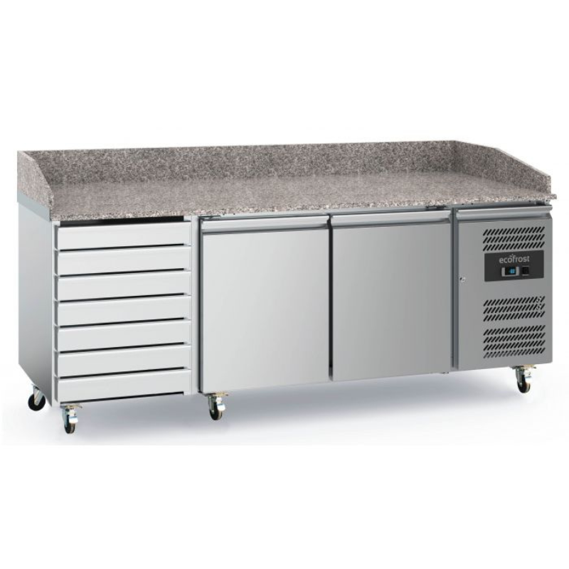 Combisteel - Ecofrost - Pizza Counter 2 Doors 7 Drawers with wheels - SKU 7950.5150 All Stop Trading