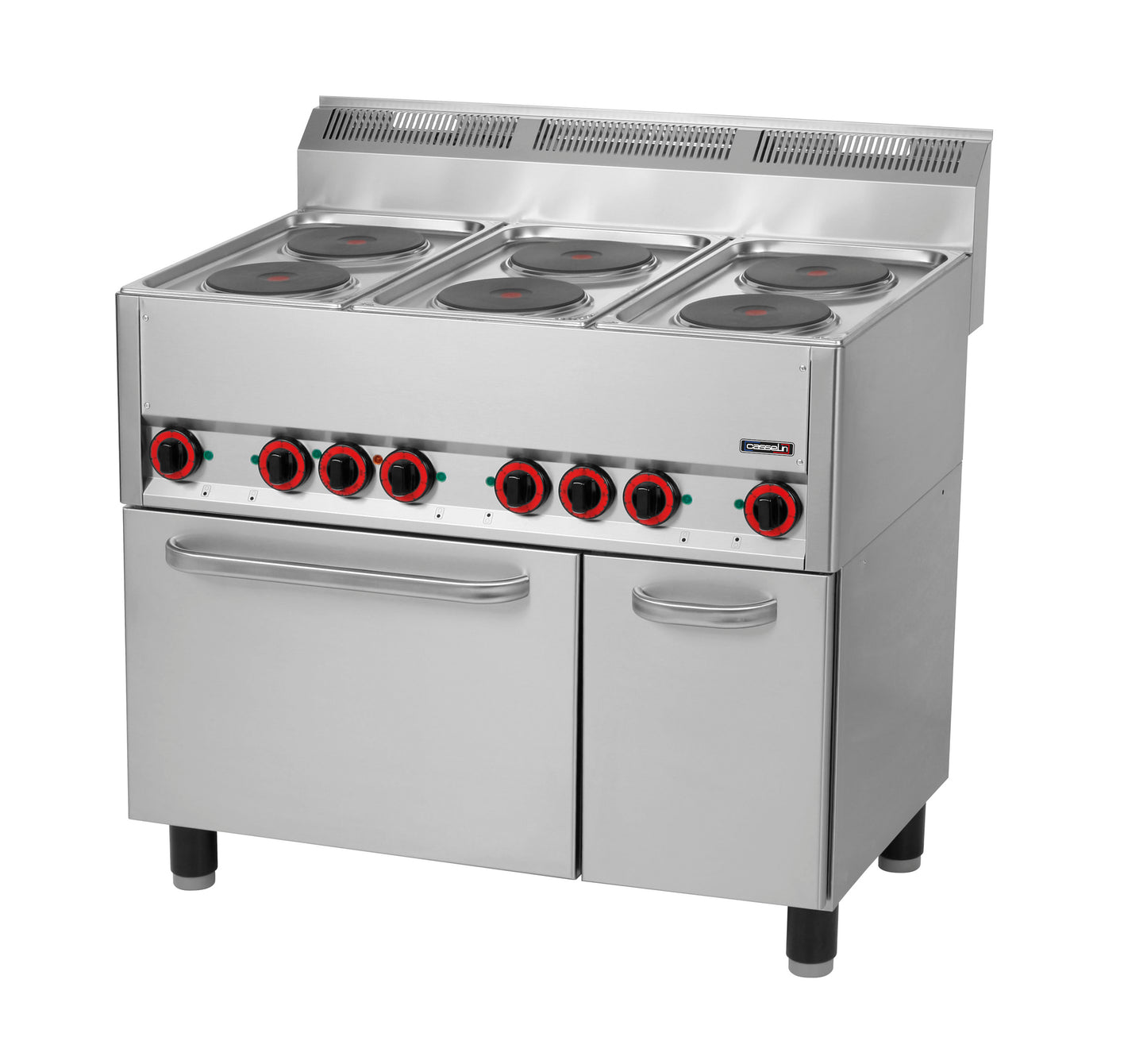 Electric 6 burners cooker with ventilated electric oven GN 1/1 99 - C6FOE6FFEV99