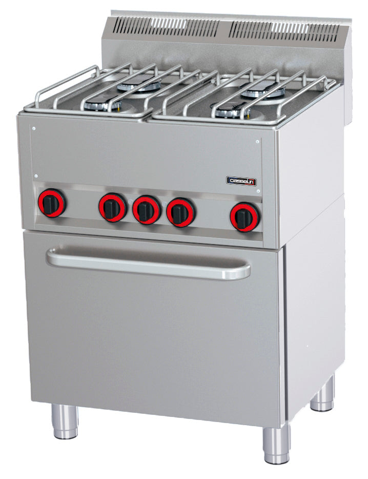 Gas cooker 4 burners with electric ventilated oven GN 1/1 P 66 - C6FOG4FFEVP66