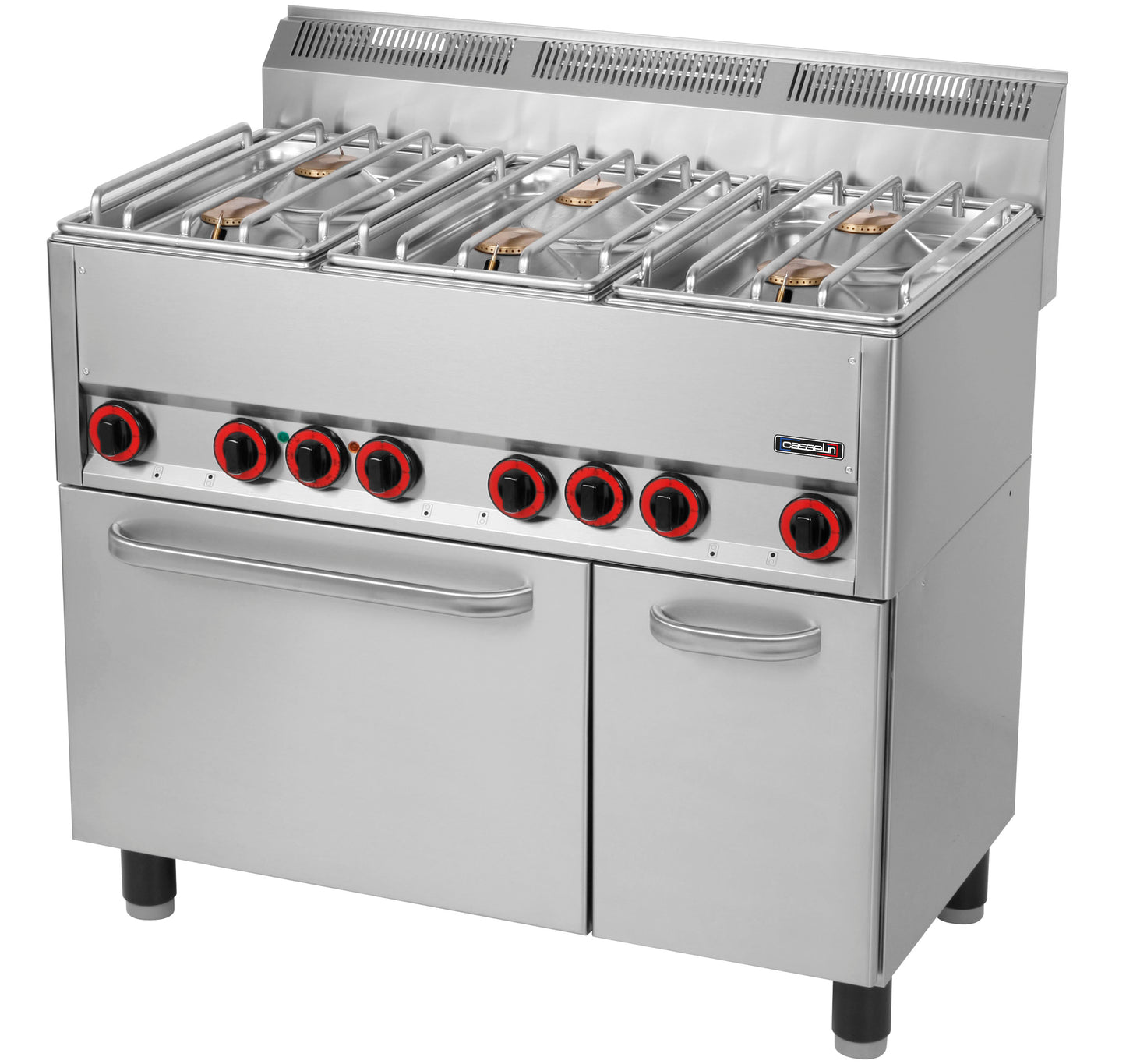 Gas cooker 6 burners with electric ventilated oven GN 1/1 99 - C6FOG6FFEV99