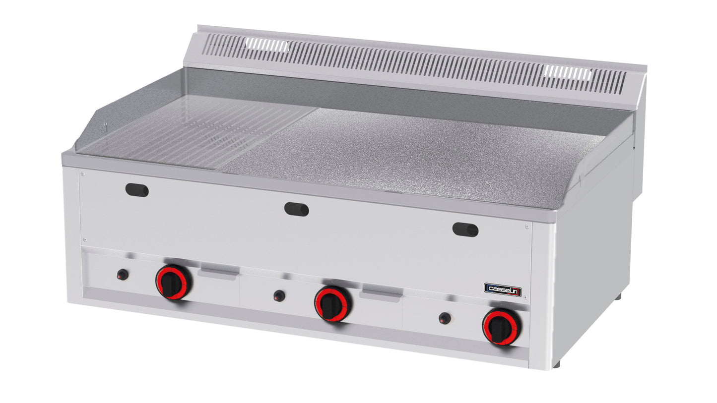 Gas griddle plate Grooved Textured Chrome 99 - C6PASCRTG99